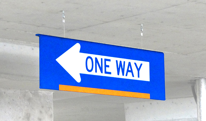 One Way Hanging Sign