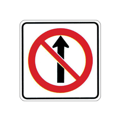 NO STRAIGHT THROUGH Traffic Sign
