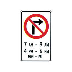NO RIGHT TURN Traffic Sign