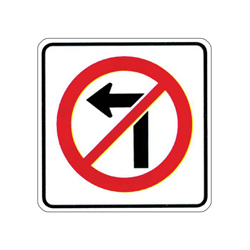 NO LEFT TURN Traffic Sign
