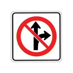 NO STRAIGHT THROUGH OR RIGHT TURN Traffic Sign