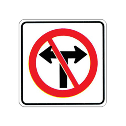 NO TURNS Traffic Sign