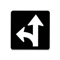 STRAIGHT THROUGH OR LEFT TURN ONLY Traffic Sign