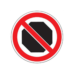 NO STOPPING Symbol (DECAL) Traffic Sign