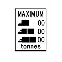 MAXIMUM TONNES Traffic Sign