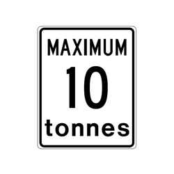 MAXIMUM TONNES Traffic Sign