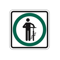 DISMOUNT AND WALK Traffic Sign