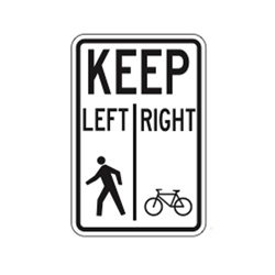 PATHWAY ORGANIZATION SIGN (Bikes Left, Ped. Right) Traffic Sign