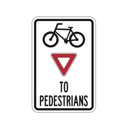 Yield To Peds Bicycle & Pedestrian Sign FRR709