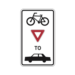 BICYCLES YIELD TO VEHICLES Traffic Sign