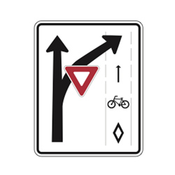 TURNING VEHICLES YIELD TO BICYCLES Traffic Sign
