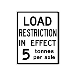 LOAD RESTRICTION IN EFFECT Sign Traffic Sign