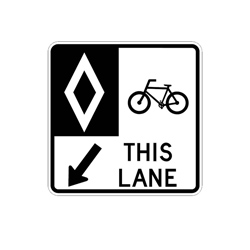 RESERVED BICYCLE LANE Traffic Sign