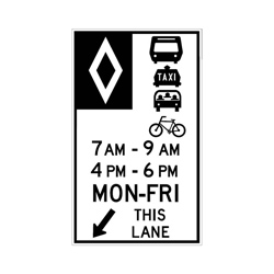 Reserved Lane One or Multiple Vehicle Classes, Ground-Mounted, Dates ...