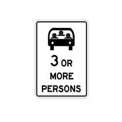 3 OR MORE PERSONS Traffic Sign