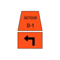 DETOUR MARKER - Left Advance Turn Traffic Sign