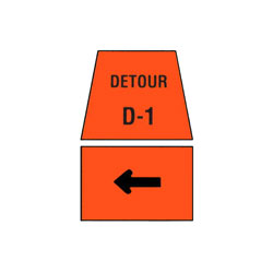 DETOUR MARKER - Left Turn Traffic Sign