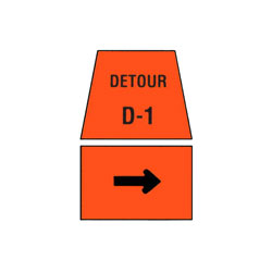 DETOUR MARKER - Right Turn Traffic Sign