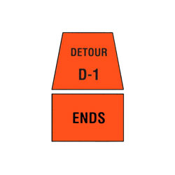 DETOUR MARKER - Ends Traffic Sign