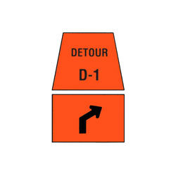 DETOUR MARKER - Right Advance Turn, Channelization Traffic Sign