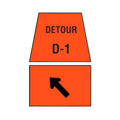 DETOUR MARKER - Left Turn Channelization Traffic Sign