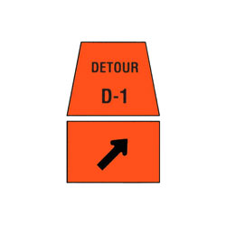 DETOUR MARKER - Right Turn Channelization Traffic Sign