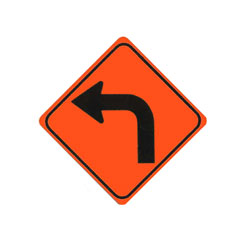 SHARP CURVE (Left) Traffic Sign