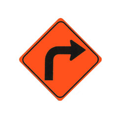 SHARP CURVE (Right) Traffic Sign