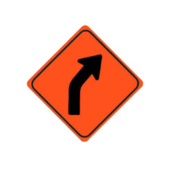 CURVE (right) Traffic Sign