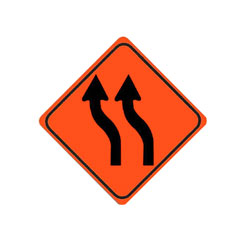 REVERSE CURVE (Left, two arrows) Traffic Sign