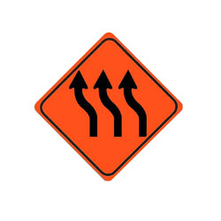 REVERSE CURVE (Left, three arrows) Traffic Sign