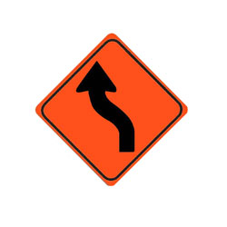 REVERSE CURVE (Left, one arrow) Traffic Sign
