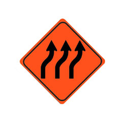 REVERSE CURVE (Right, three arrows) Traffic Sign
