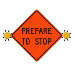 PREPARE TO STOP (with amber flashers) Traffic Sign