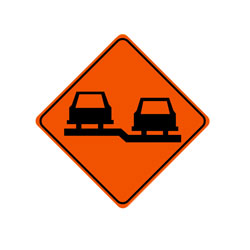 UNEVEN LANES Traffic Sign