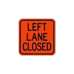 LEFT LANE CLOSED TAB Traffic Sign