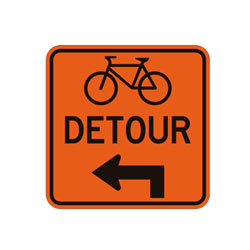 BICYCLE LANE DETOUR ADVANCE LEFT Traffic Sign
