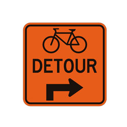 BICYCLE LANE DETOUR ADVANCE RIGHT Traffic Sign