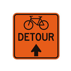 BICYCLE LANE DETOUR AHEAD Traffic Sign