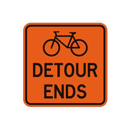 BICYCLE LANE DETOUR ENDS Traffic Sign