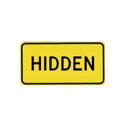 HIDDEN INTERSECTION Tab Traffic Sign