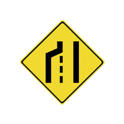 LANE ENDS Traffic Sign (Left)