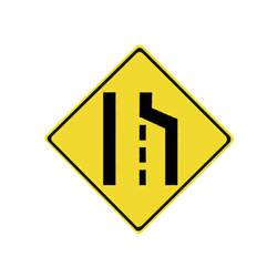 LANE ENDS Traffic Sign (Right)