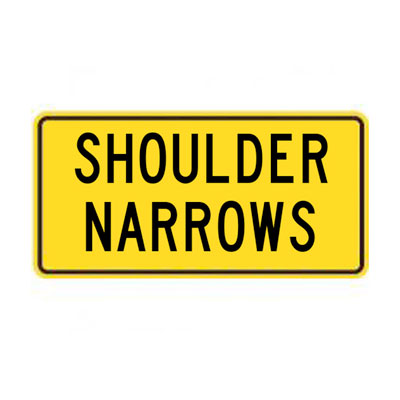 SHOULDER NARROWS Tab Traffic Sign