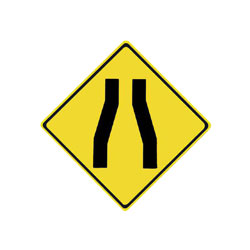 ROADWAY NARROWS Traffic Sign