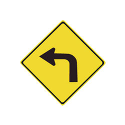 SHARP CURVE Traffic Sign (Left)