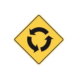 ROUNDABOUT AHEAD Traffic Sign