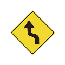 SHARP REVERSE CURVE Traffic Sign (Left)