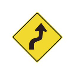 SHARP REVERSE CURVE Traffic Sign (Right)
