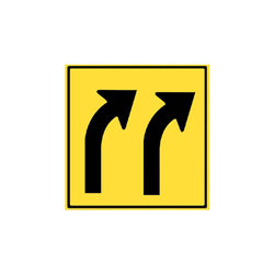 TWO RIGHT LANES EXIT Traffic Sign (Freeway)